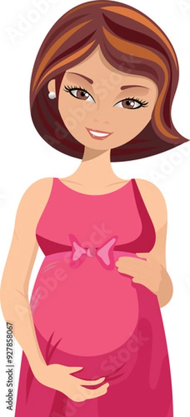 Fototapeta woman pregnant pregnancy vector isolated front view