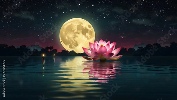 Obraz Sharad Purnima festival mesmerizing Banner and background.
