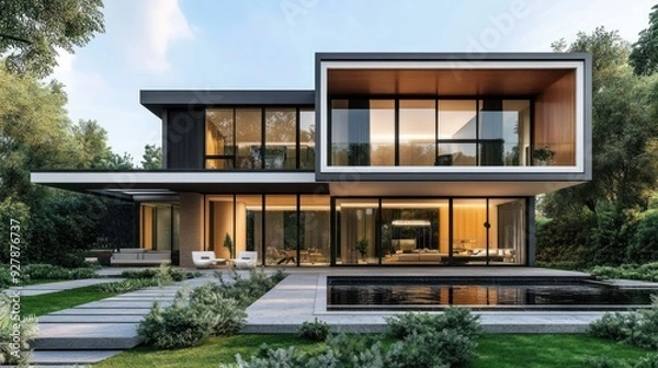 Obraz Modern Architecture with Pool