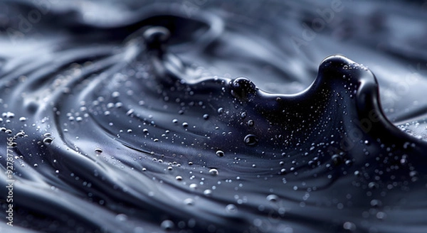 Fototapeta Black ferrofluid waves