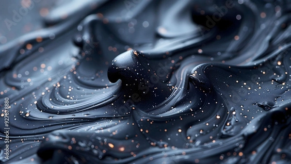 Fototapeta Black ferrofluid waves
