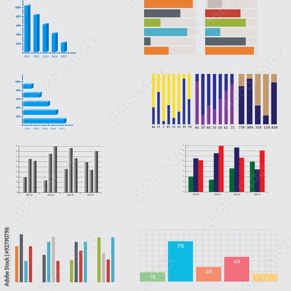 Fototapeta Infographic Elements. business diagrams and graphics
