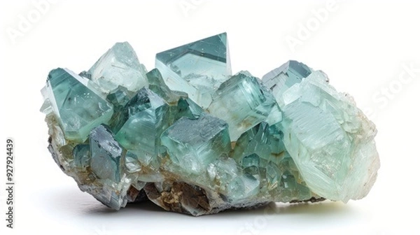 Fototapeta Spodumene mineral with lithium on white background