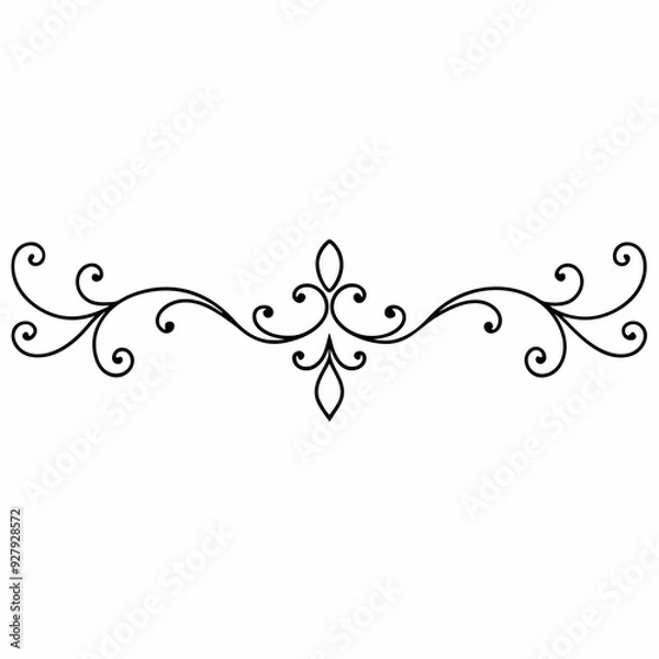 Obraz graphic with a black elegant plant ornament