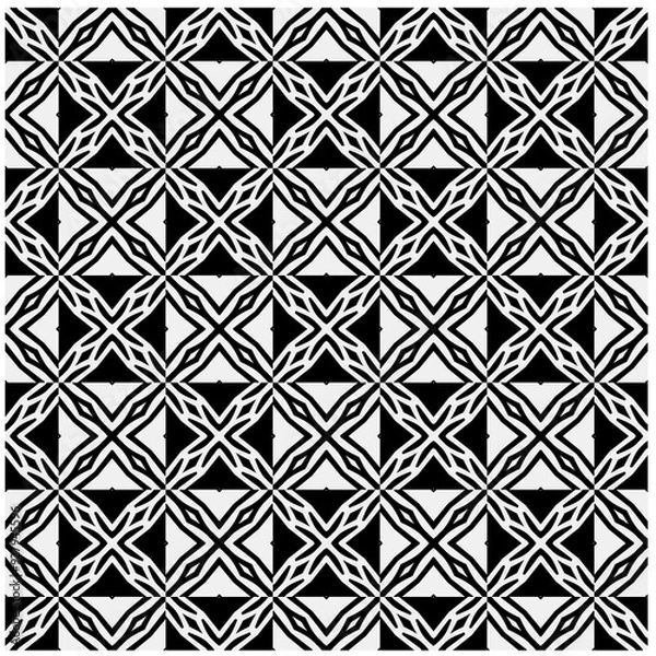 Fototapeta White background with black pattern. Seamless texture for fashion, textile design,  on wall paper, wrapping paper, fabrics and home decor. Simple repeat pattern.

