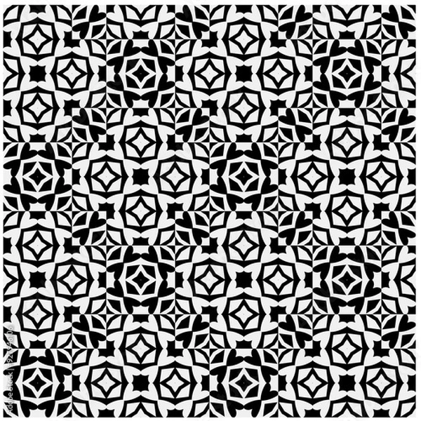 Fototapeta White background with black pattern. Seamless texture for fashion, textile design,  on wall paper, wrapping paper, fabrics and home decor. Simple repeat pattern.