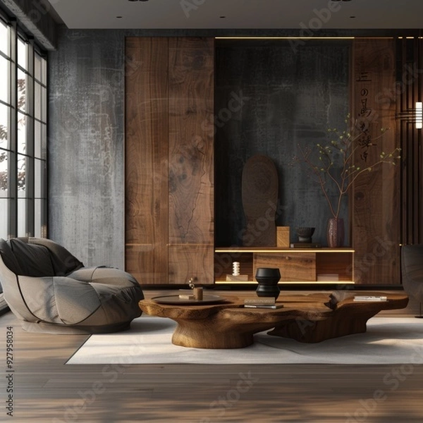 Fototapeta Modern Room Interior. Living Room with Industrial Concept
