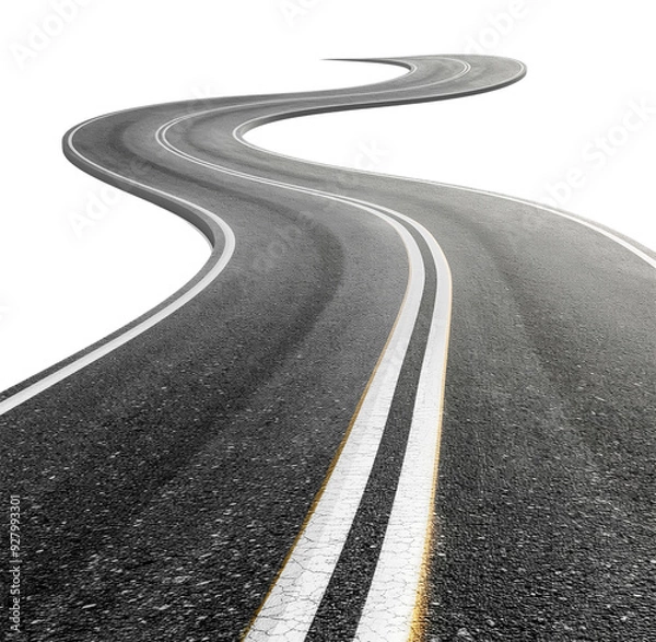 Fototapeta Road isolated over white background