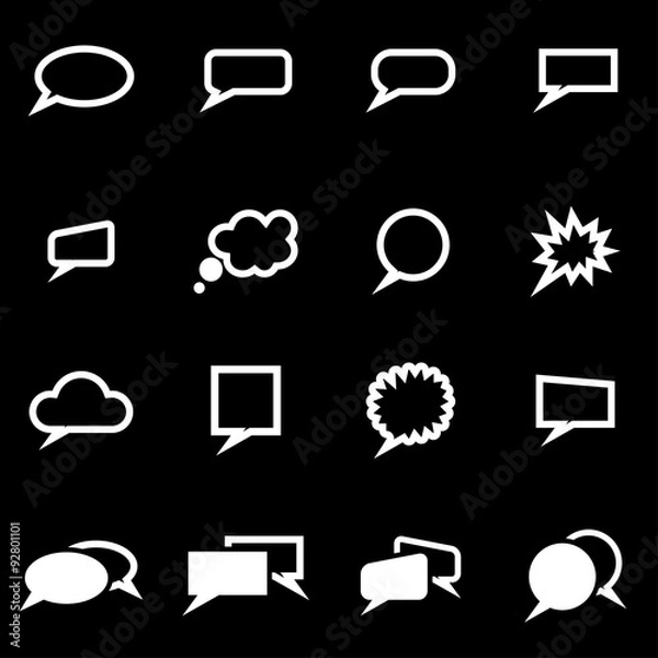 Fototapeta Vector white speach bubbles icon set