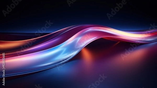 Obraz Abstract 3D wave with vibrant gradient colors.