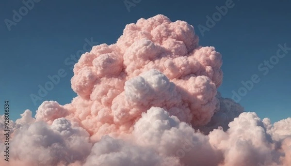 Obraz A breathtaking burst of pink clouds against a serene blue sky