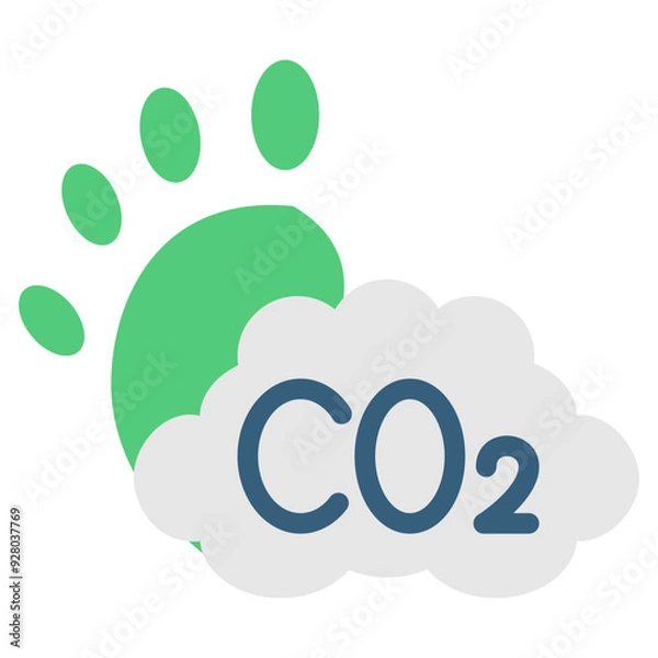Fototapeta Carbon Footprint multi color icon, related to ecology and environment theme. Use for modern concept, UI or UX kit, web and app development.