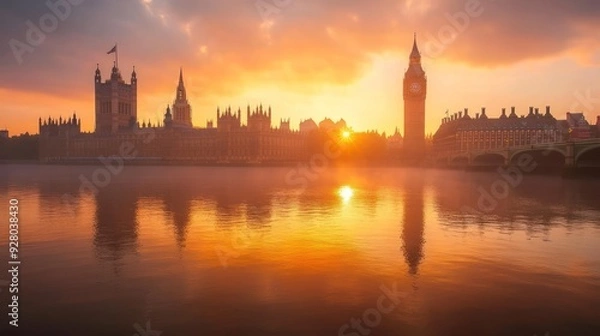 Fototapeta London Skyline at Sunset