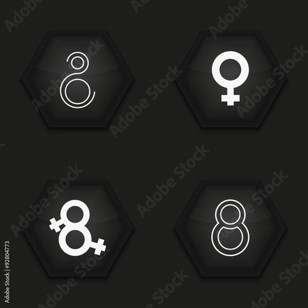 Fototapeta Vector modern 8 march icons set