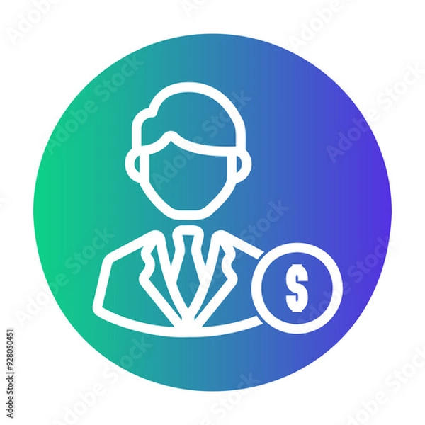 Fototapeta bank teller profile Gradient icon