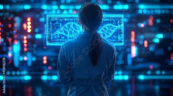 Fototapeta Manufacturing Industrial Biomedical Engineer Biomedical engineer s hands assembling a microchip for a medical device