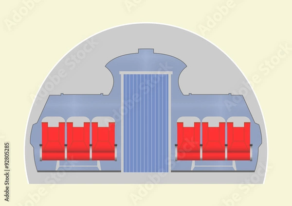 Obraz Aircraft cabin with passenger seats