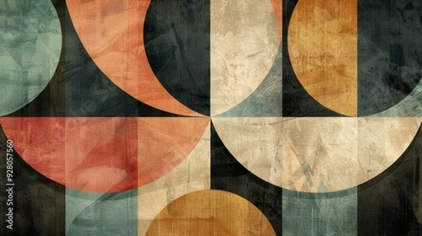 Fototapeta Vintage abstract geometric shapes background. Geometric wallpaper