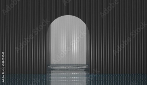 Obraz Podium, Water Surface, Product placement in water, On the water surface, Product placement for cosmetics, 3D illustration