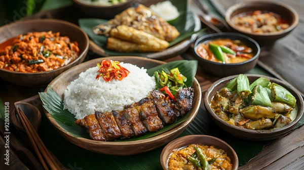 Obraz typical Indonesian cuisine