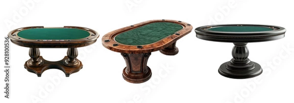 Obraz Poker tables set isolated on transparent background with casino furniture