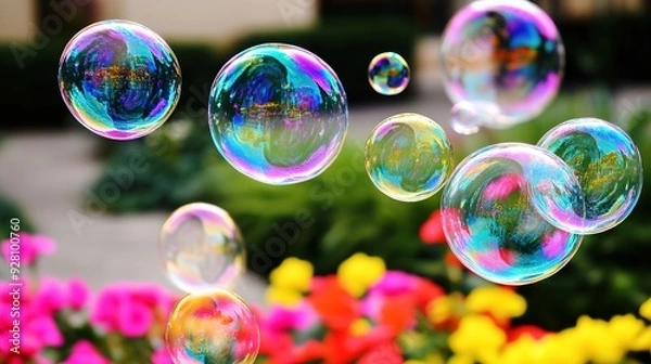 Obraz Flower with Bubbles: A Captivating Illustration Featuring a Beautiful Flower Surrounded by Delicate, Floating Bubbles