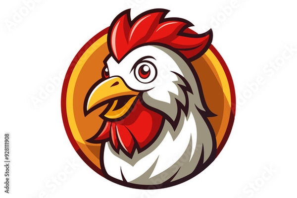 Fototapeta chicken cartoon logo