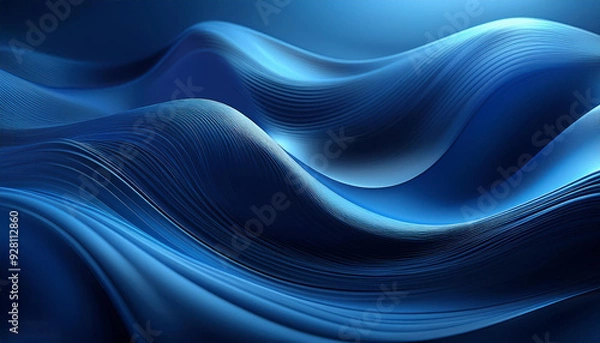 Obraz Dark blue smooth blurred liquid waves abstract background