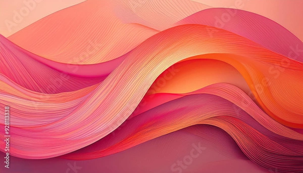 Obraz Pink orange abstract wavy background