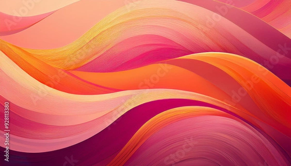 Obraz Pink orange abstract wavy background