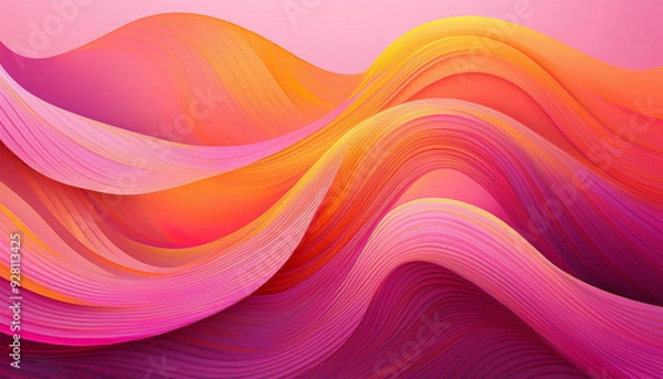 Obraz Pink orange abstract wavy background