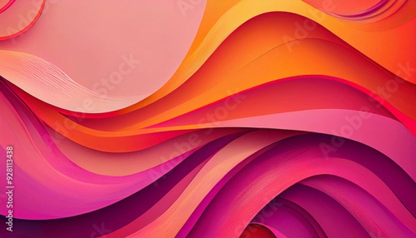 Obraz Pink orange abstract wavy background