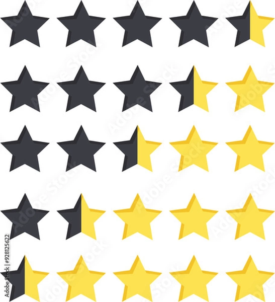 Fototapeta Star Rating Review or Five Star Rating Set Collection Illustration