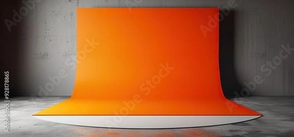 Obraz Orange seamless backdrop for photography. Perfect for product photography, portraits, and more.