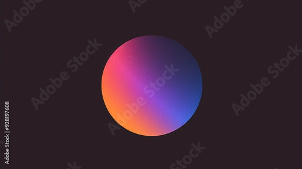 Obraz perfect smooth gradient circle with dark blue and orange color. abstract circle background