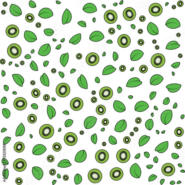 Fototapeta Pattern Kiwi vector shape background