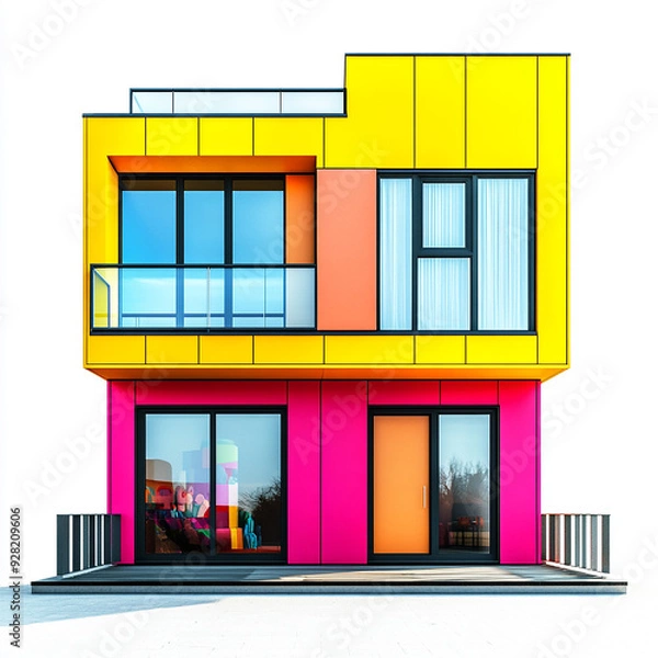 Fototapeta Single house exterior Design of building made with generative AI