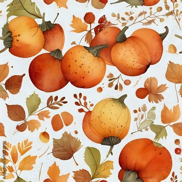 Obraz Autumn Harvest Seamless Pattern