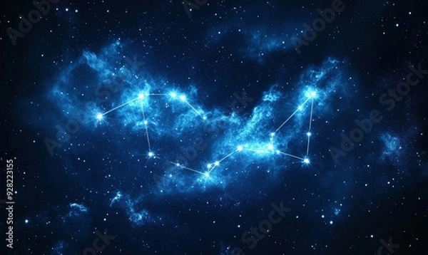 Fototapeta Image of sagittarius star sign with glowing stars, Generative AI