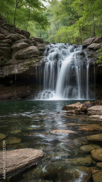 Fototapeta waterfall in the forest