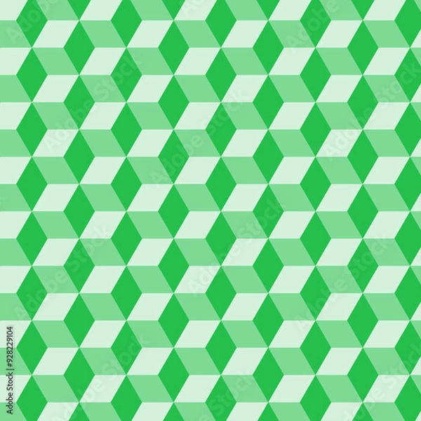 Obraz Green 3d big cubes Background, Isometric Pattern