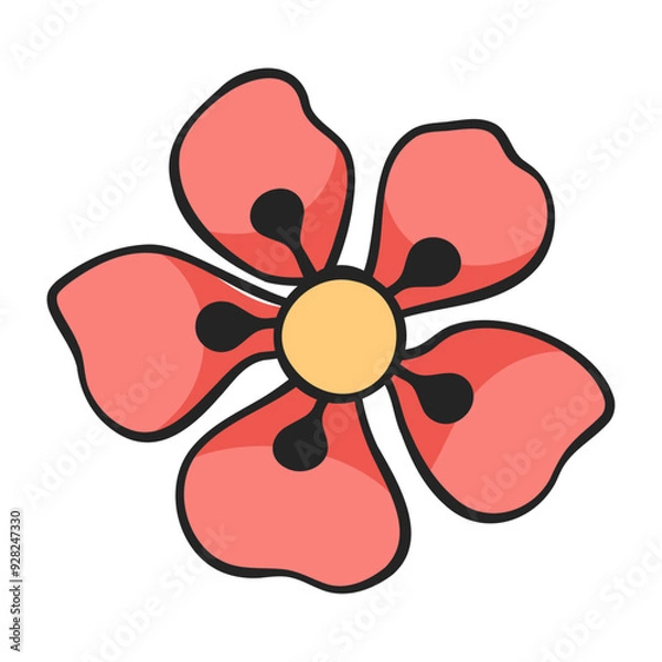 Fototapeta Flower nature icon illustration on white background