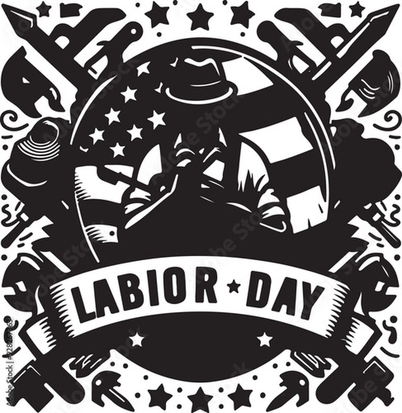 Fototapeta Labor day vector Illustration