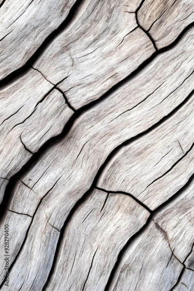 Obraz Dogwood tree bark texture, featuring a rugged and cracked appearance with gray hues, emphasizing the natural imperfections