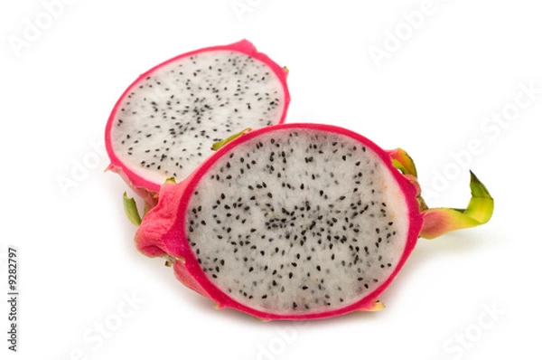 Fototapeta slice pitahaya on white background
