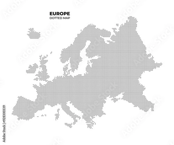 Obraz map of Europe with dotted style
