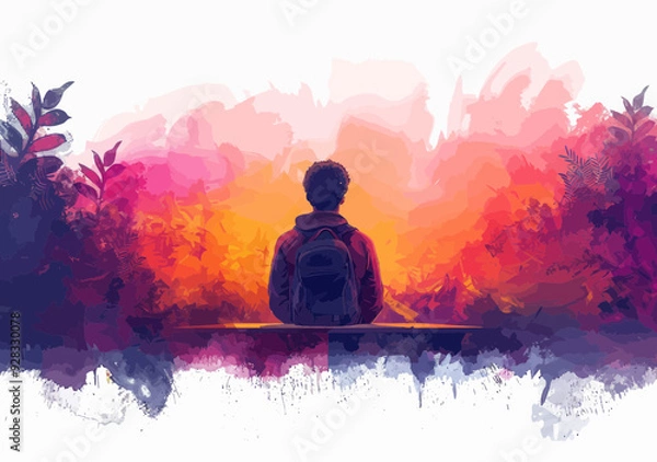 Fototapeta Minimalistic Vector Illustration of Business Team in Presentation Setting, Education Concept, Learning and Teaching in Professional Environment, Daytime Scene, Engaging and Informative Atmosphere