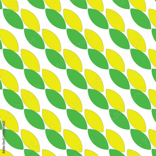 Obraz Modern vector pattern featuring seamless double petals in grey and green. Perfect for backgrounds, textiles, and contemporary designs.