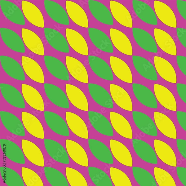 Obraz Modern vector pattern featuring seamless double petals in grey and green. Perfect for backgrounds, textiles, and contemporary designs.