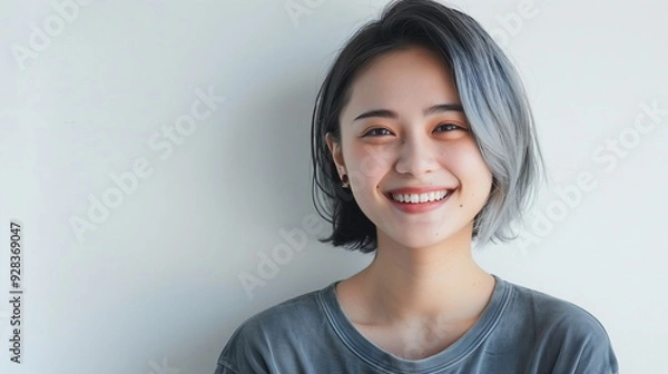 Fototapeta 女性のヘアモデル 銀髪